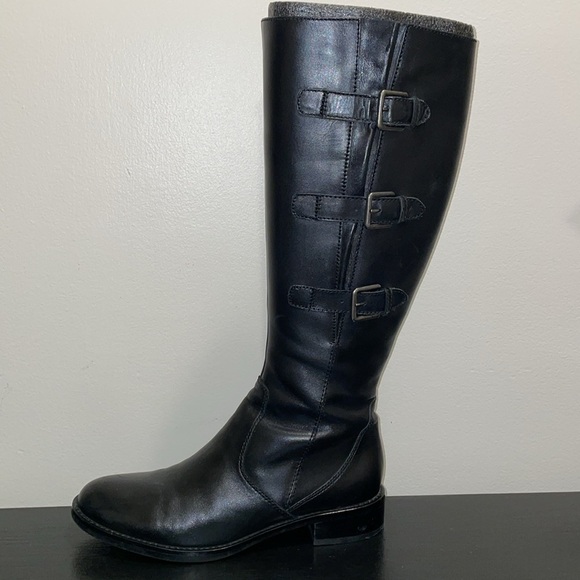ECCO Hobart Tall Leather 3 Buckle Riding Boots.  Size 8.5. - Picture 10 of 14